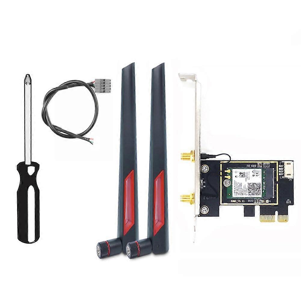 WiFi 7 BE200 PCIe Wireless WiFi Card With 10dB Antenna BT5.4 TriBand 2.4G/5G/6GHz Windows 11 Compatible