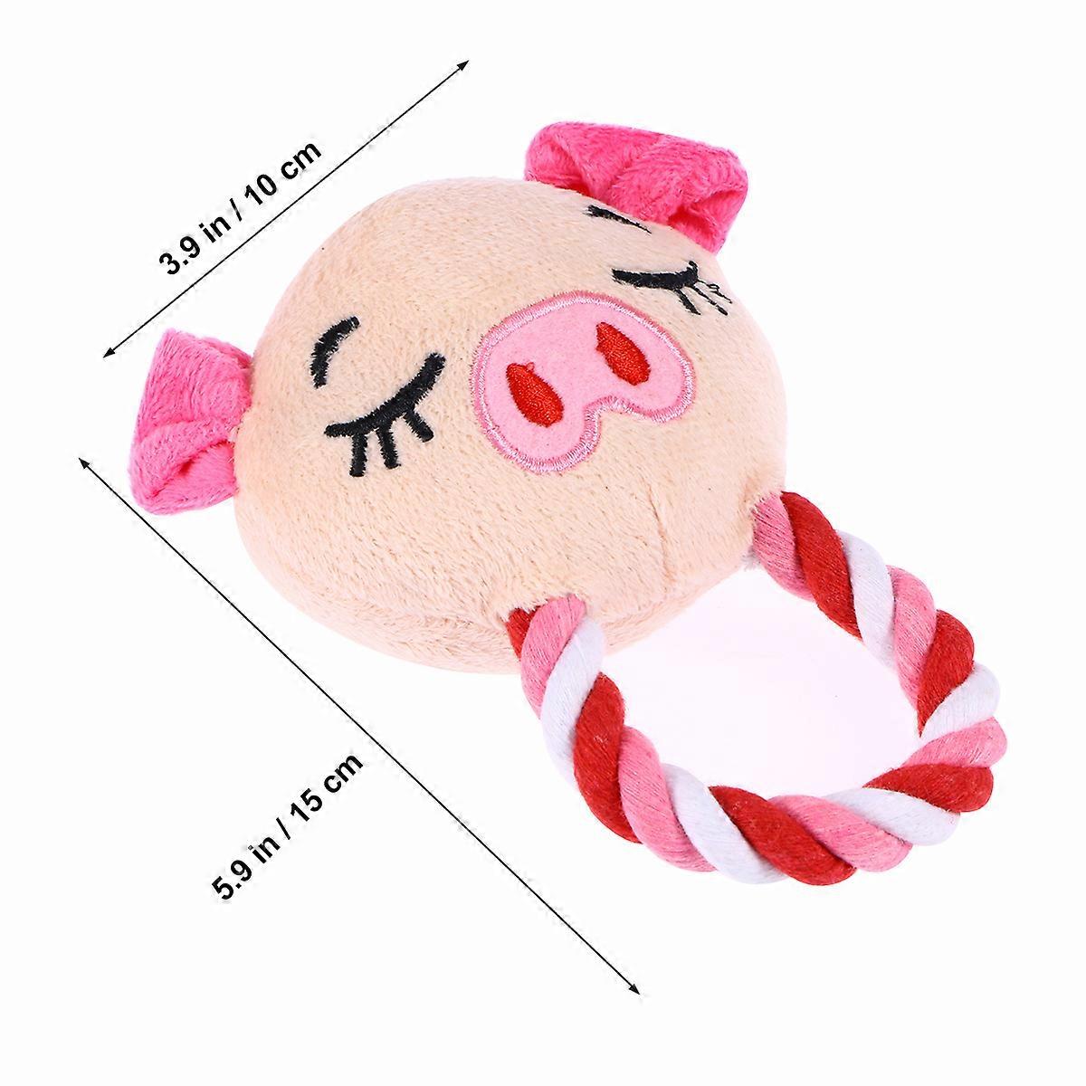 Dog Chew Toys Plush Pet Sound Toys for Biting Cartoon Pig Design