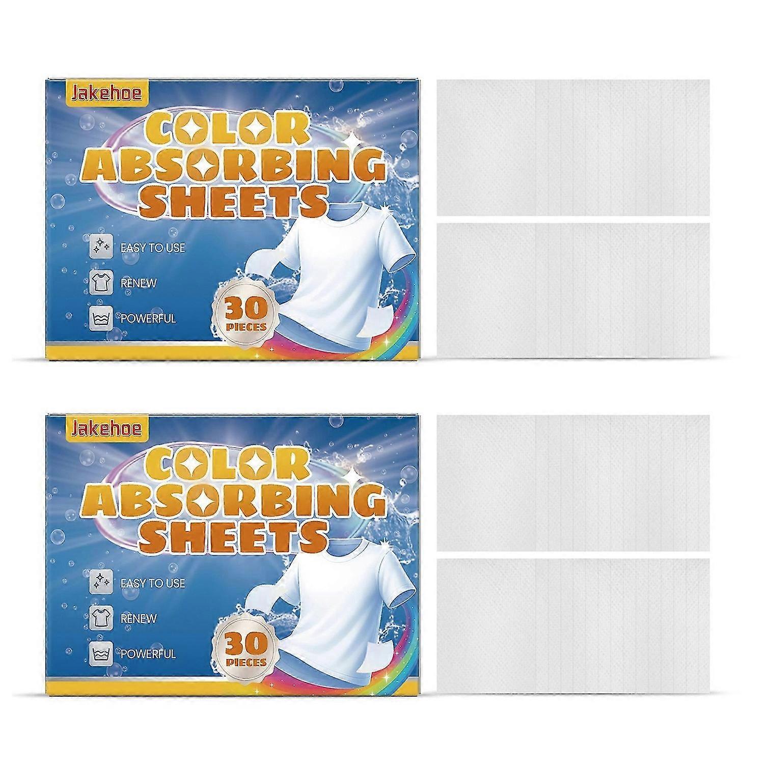 30pcs Color Absorbing Laundry Sheets Laundry Dye-Trapping Sheets for Effortless Laundry Day