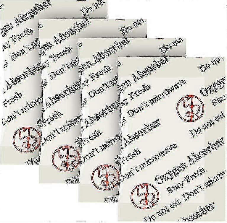 100-Pack Food Grade Oxygen Absorbers, 200cc with Indicator for Long-Term Food Storage