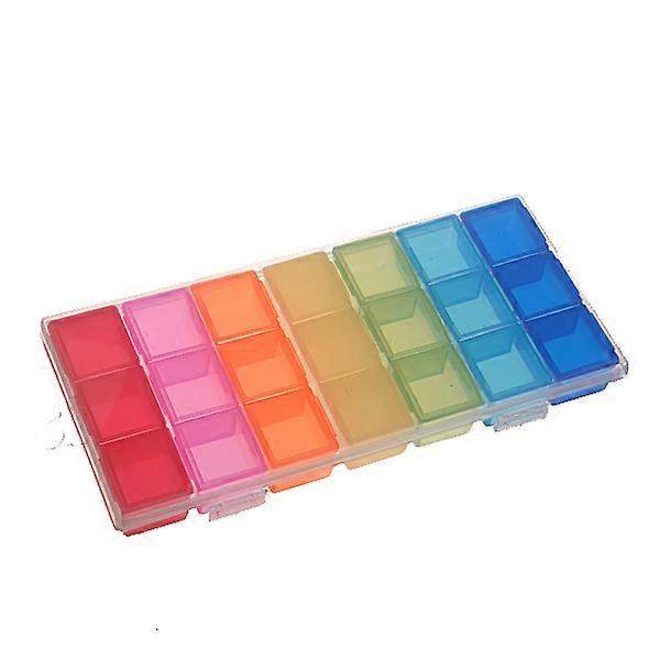 Rainbow Pill Case Colorful Tablet Container for Portable Use