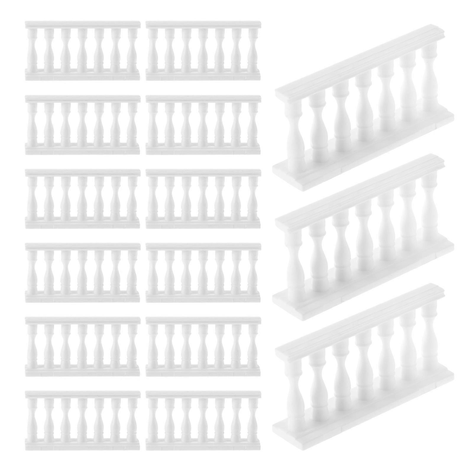 White Mini Fence Resin Material for Decoration 45Pcs Set for Model Building