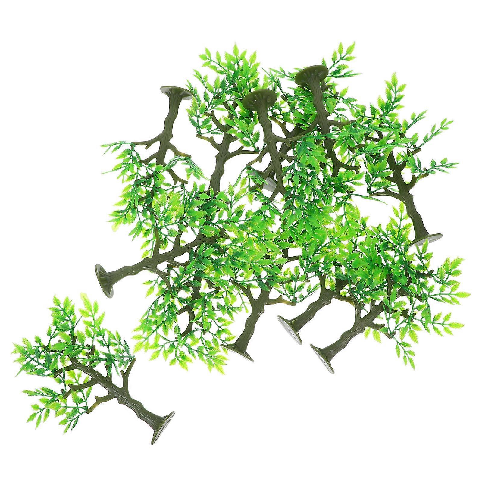 Green Model Trees for Crafts Plastic Miniature Trees 24Pcs with Base
