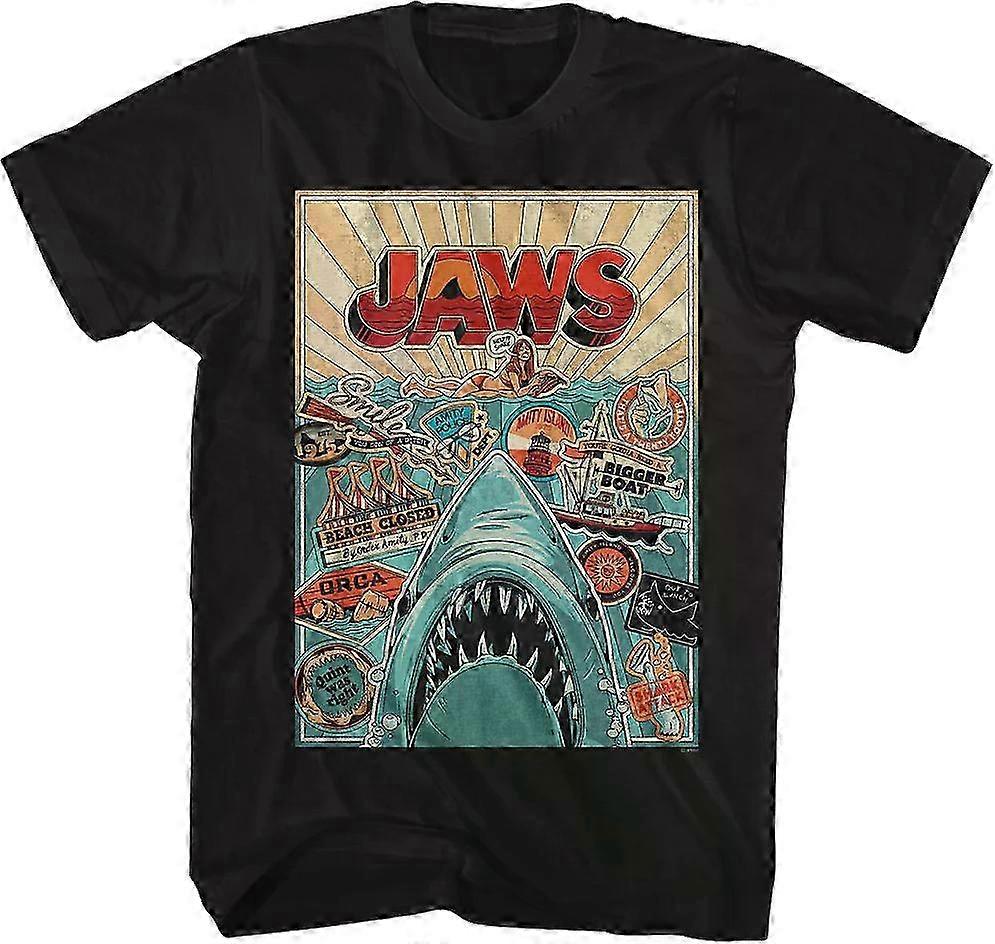 Collage Poster Jaws T-shirt Rockinstone