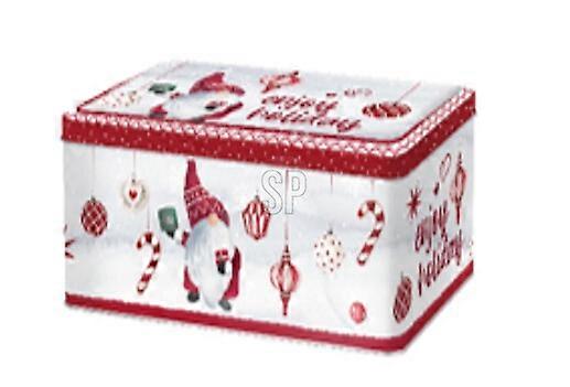 Plåtburk Jul Vit/Röd 16x11 cm