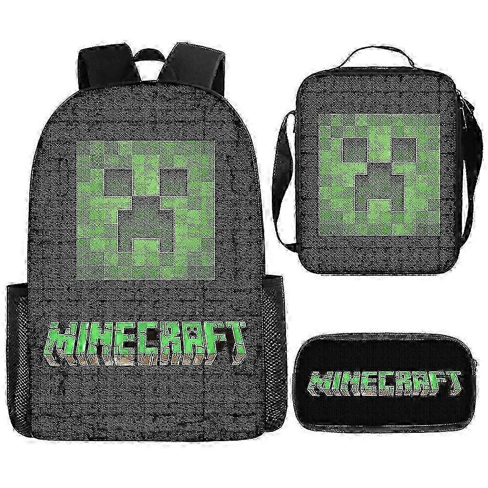 Minecraft Primary And Secondary School Schoolbags Minecraft Game Peripheral Backpack Three-piece Set high quality