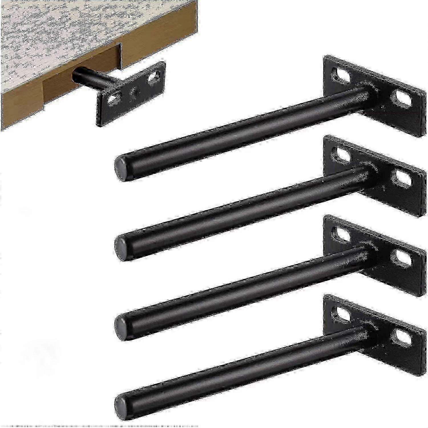 Floating shelf hardware 4pcs for invisible wood brackets