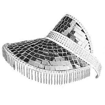 Disco Ball Cap Disco Ball Festival Visière avec visière rétractable Classic Disco Mirror Glitter Cap Dj Club Stage Party Clothing