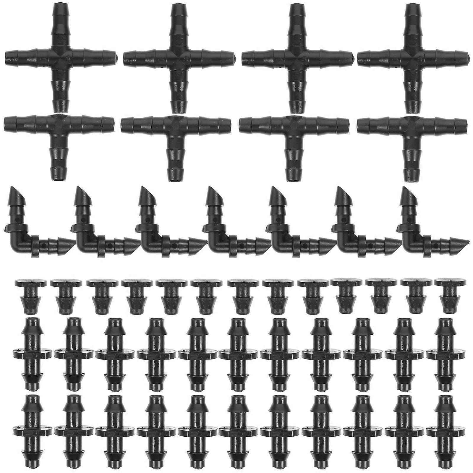 Barb Fitting Hose Connector for Garden Use 1Set Drip Irrigation PVC Black