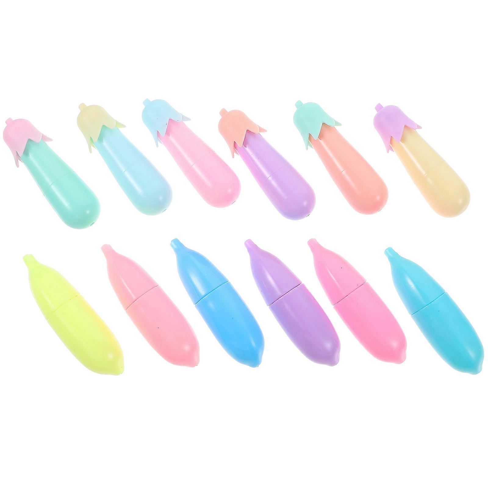 Fluorescent Pen Highlighters for Students 12Pcs Colored Writing Markers