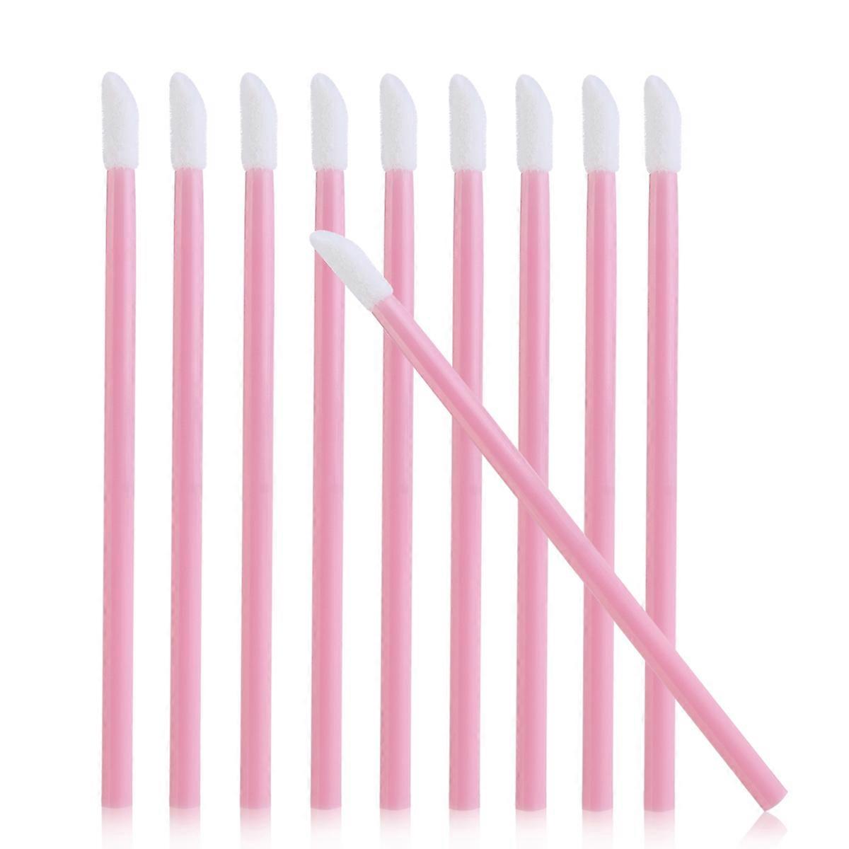 Lip Gloss Wands Disposable for Cleaning Use 150Pcs Pink Applicator Tools
