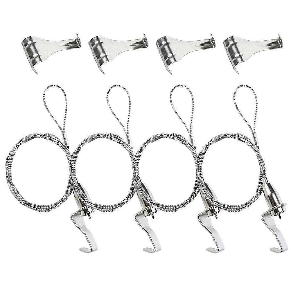 8 Sets Picture Hanging Cord Set Designed For Home Decoration Art Projects Silver Metal Durable Supportive Functionality