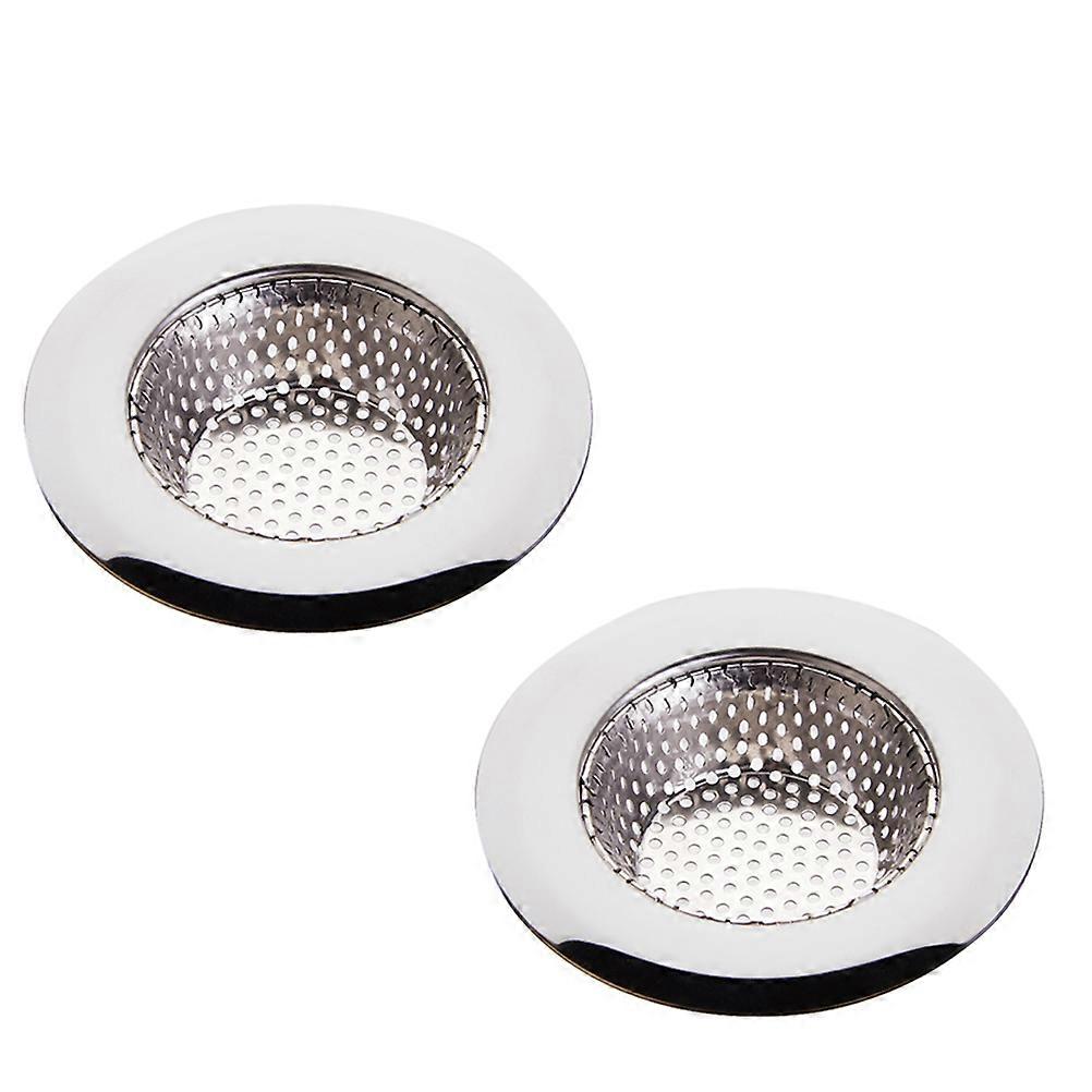 Bathroom Sink Cover For Laundry Room Use 2Pcs Silver Round Drain Plug Prevent Clogging Durable Use