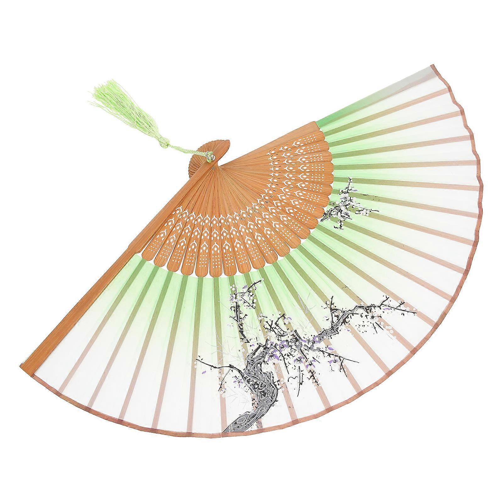 Creative Tassel Fan Bamboo Folding Fan for Dance Performance 2Pcs