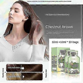 1/2box Natural Plant Hair Dye Bubble New Botanical Based For Grey Hair Color Bubble Dye Kr-Coffee color-1Box-Code13358