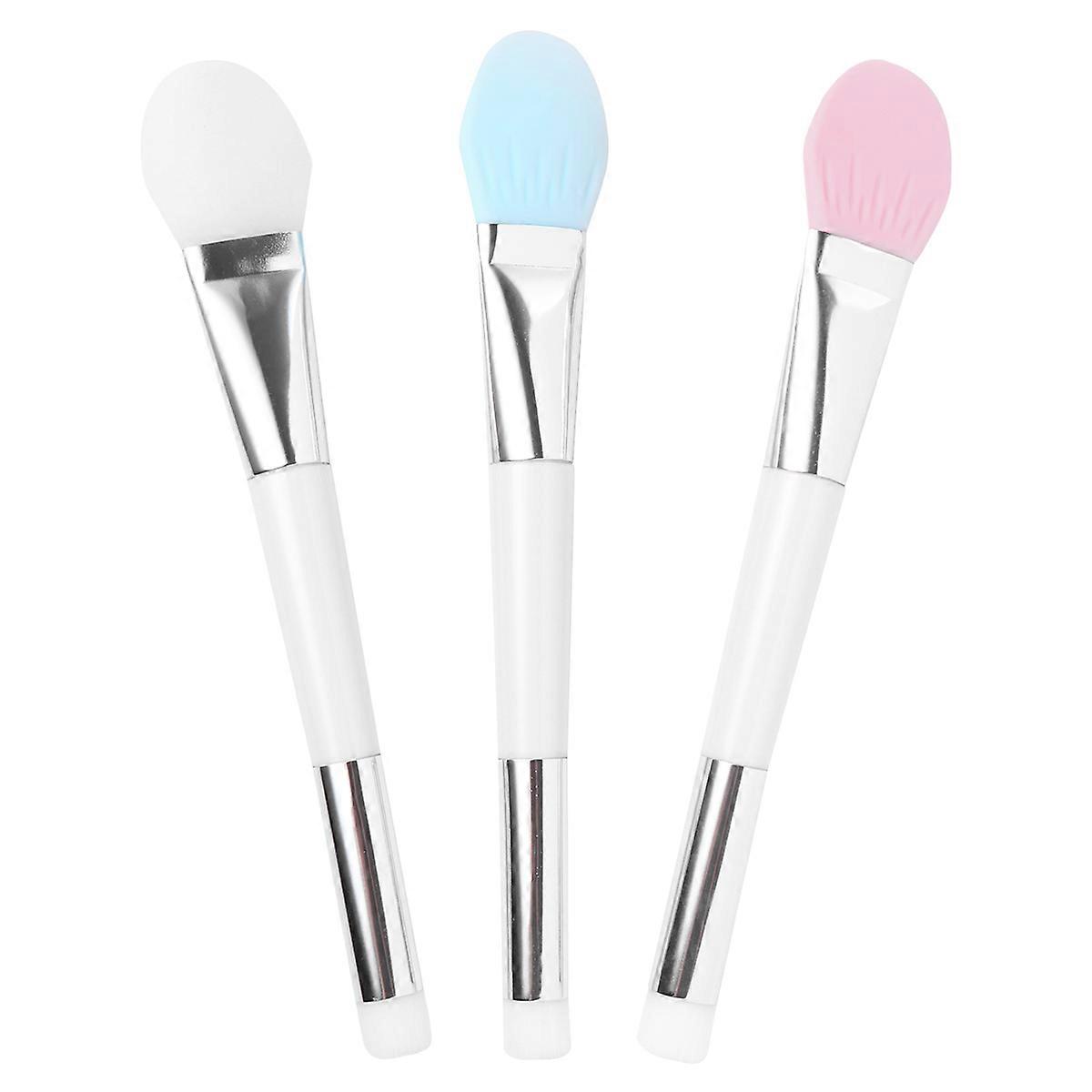 Facial Mask Application Brush Double Head Mask Brush Multifunctional Artificial Fiber 17.5X3cm Ergonomic Design 3Pcs