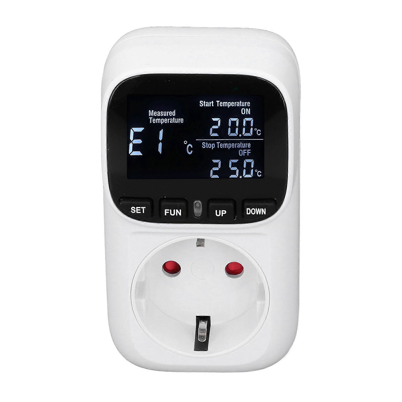 Digital Thermostat Outlet EU 230V 16A Backlit Temp Controller