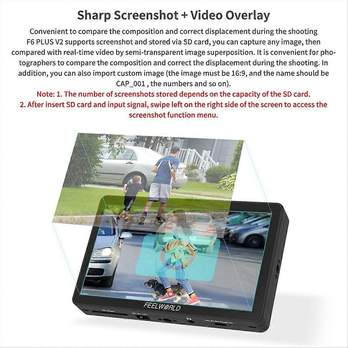  Camera Touch Monitor F6 PLUS 6Inches Touch Monitor