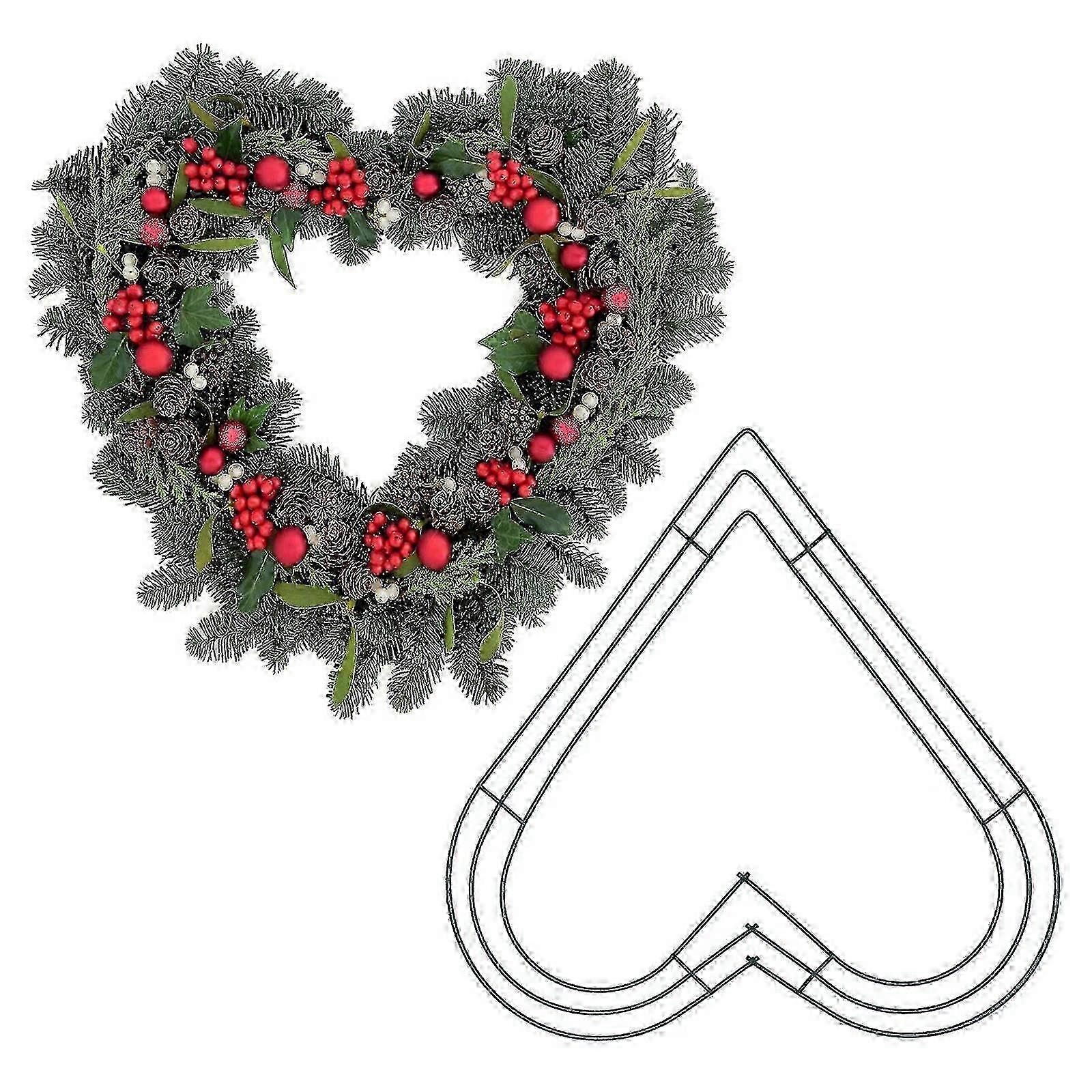 Heart Shape Wire Wreath Frame Set - 2 Pcs with 8 Inch Size Frames