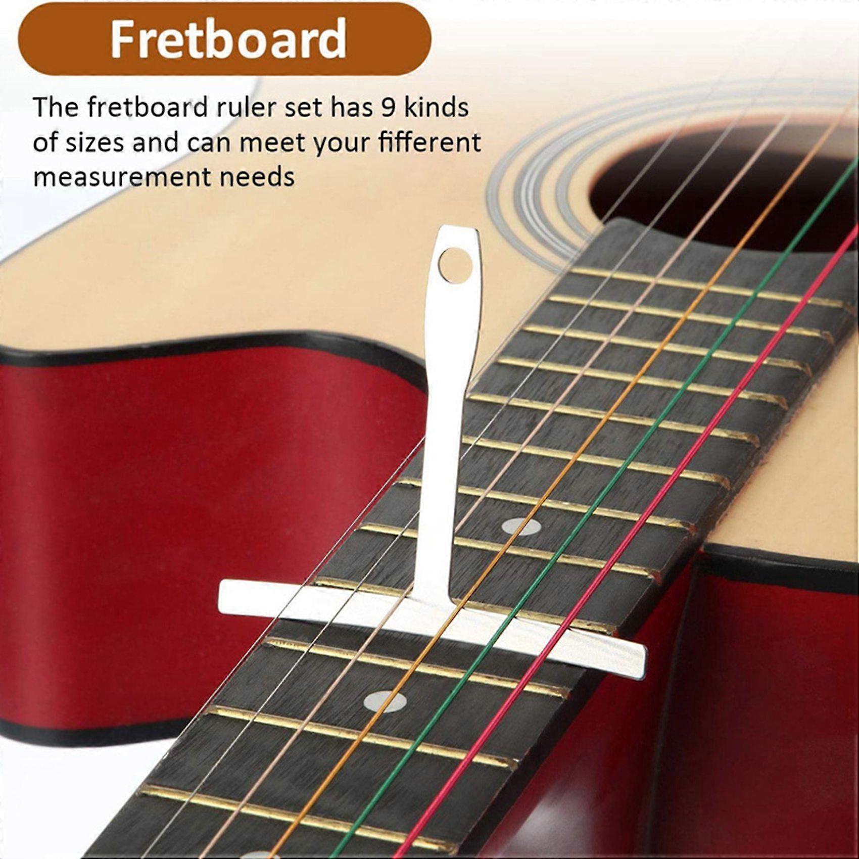 10-Piece Set 9 Arc Ruler 1 String Height Ruler for Guitar and Bass