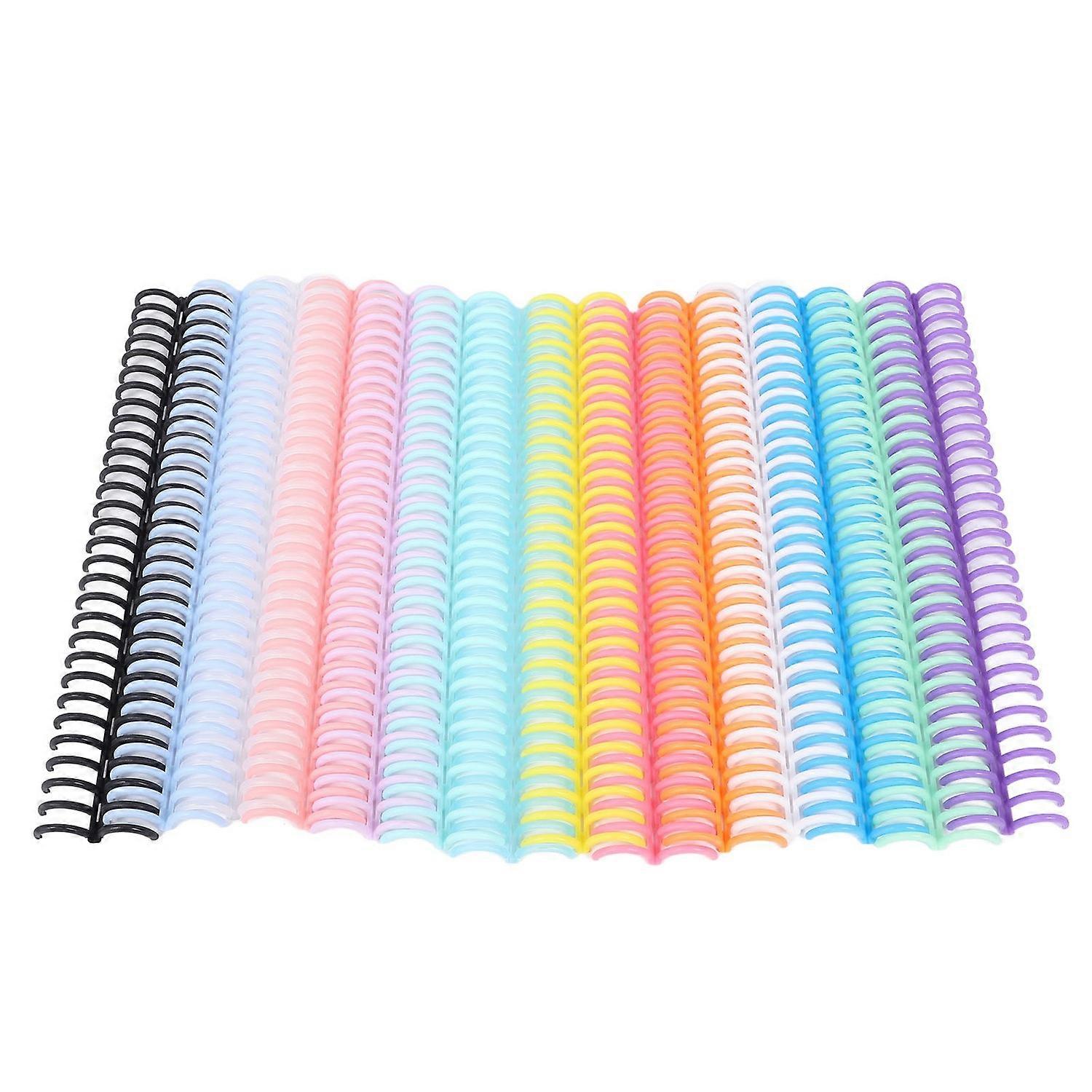 14Pcs 14 Colors Comb Binding Spines 150 Sheet Capacity 19mm X 30 Ring PP Plastic Binder Combs for No