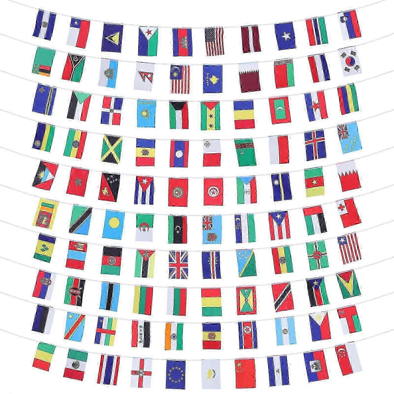 1 Set Banner Flag National String Flag Banner 100 Countries Banner Pendant