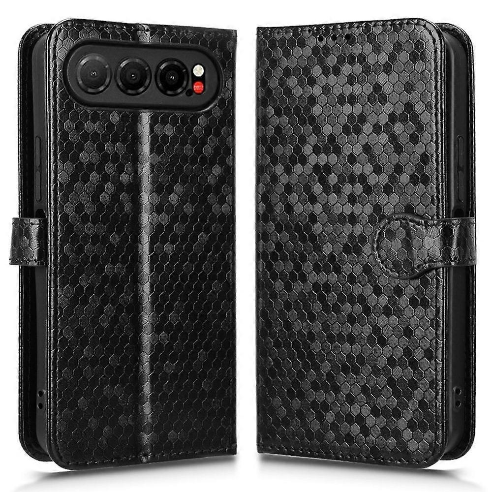 Compatible For ZTE nubia Air Wallet Case Dot Pattern Imprint PU Leather Phone Cover with Wrist Strap