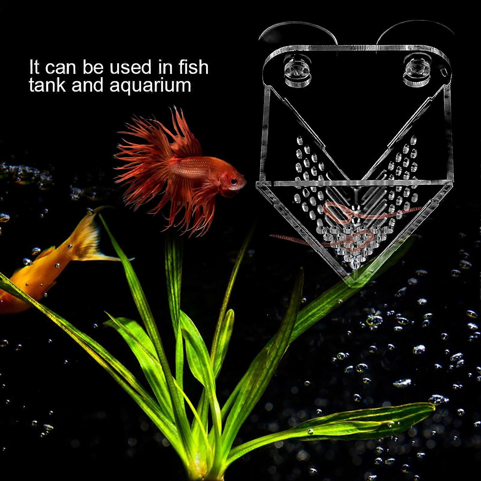 Safe Durable Fish Tank Aquarium Feeder with Suction Cups for Red Worm Brine Shrimp