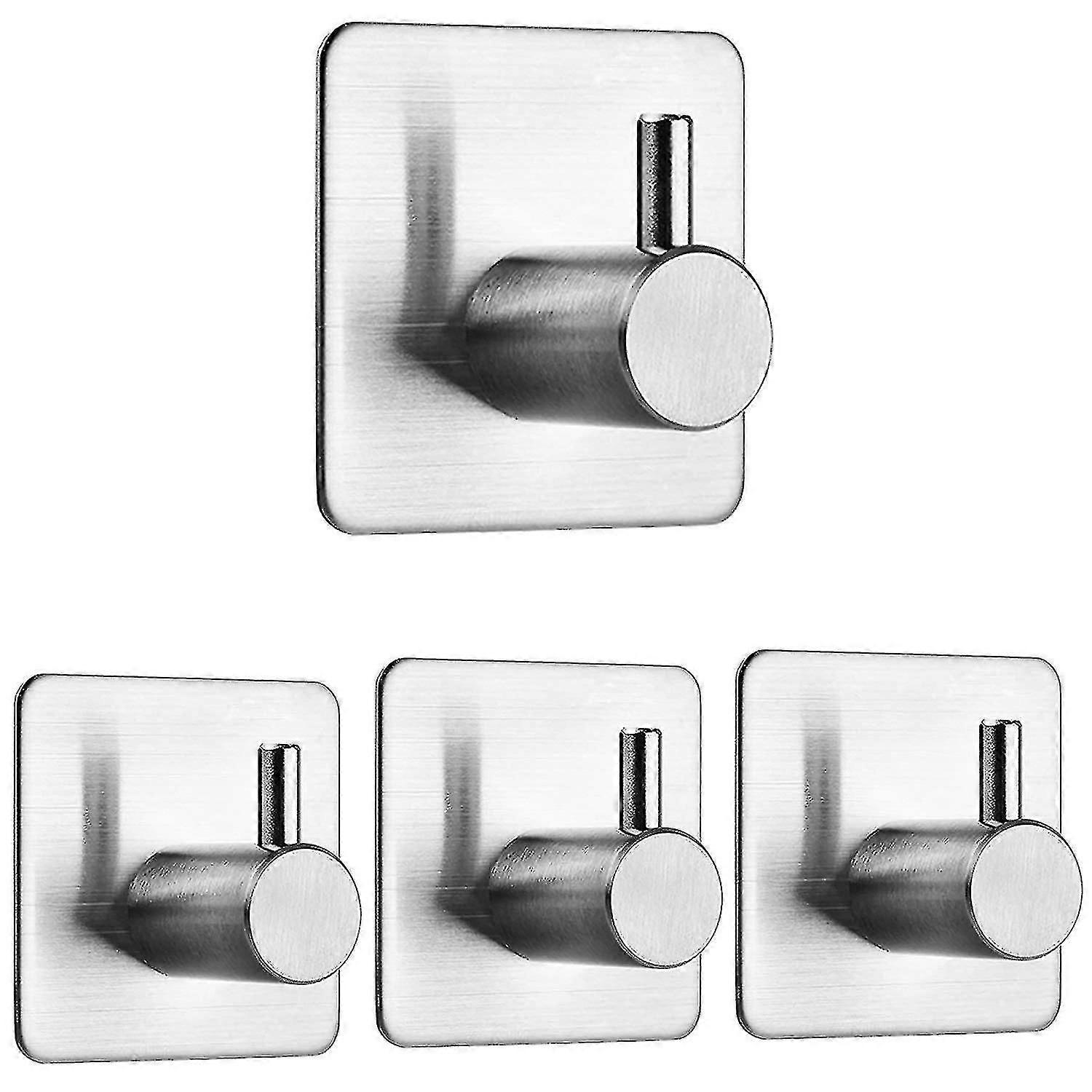 Self Adhesive Hooks 8 Pack, Stainless Steel Adhesive Door Hooks, Coat Hooks, Anti-rust Waterproof St