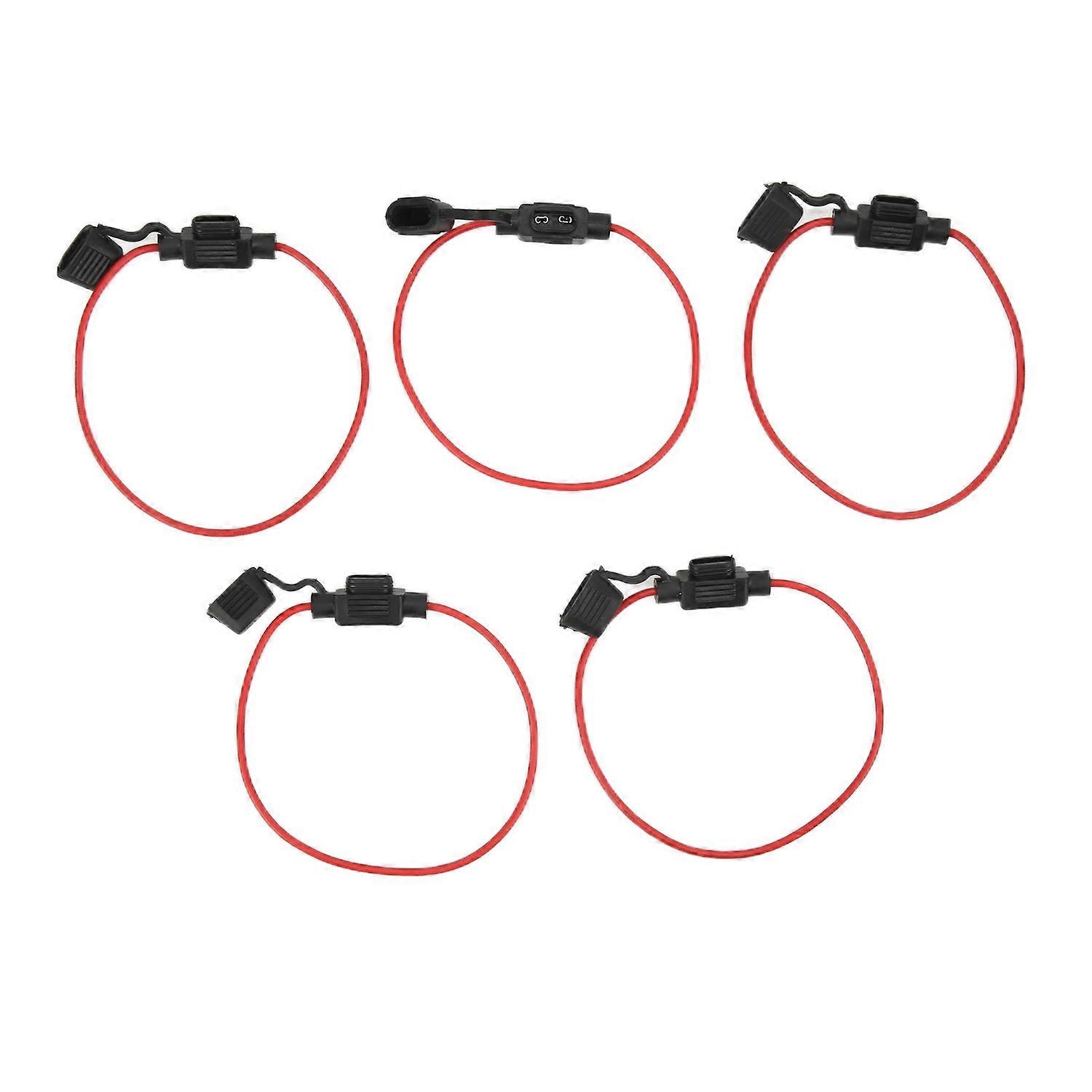 5Pcs Fuse Holder 12V 30A Refractory Waterproof Bendable Removable Dustproof In Line Fuse Holders