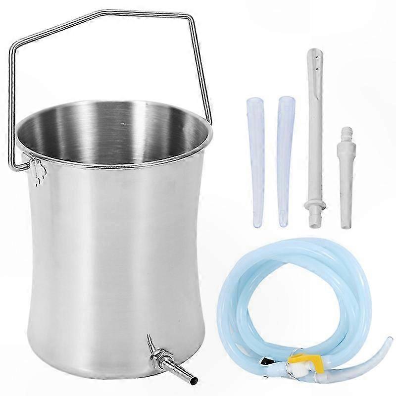 2L Stainless Steel Enema Bucket for Colon Cleansing, Reusable Constipation Relief & Detox