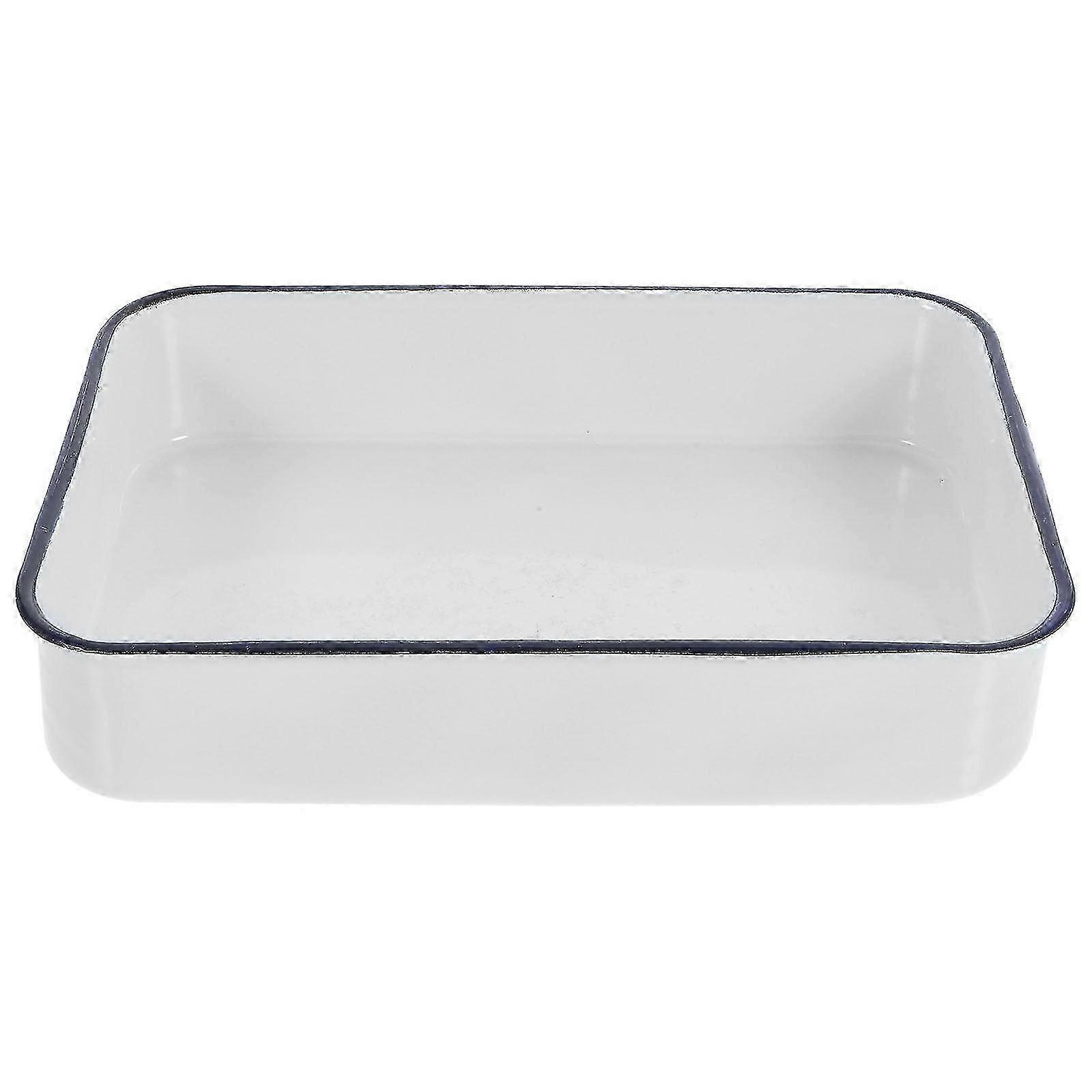 enamel pie pan deep edged for bbq and roasting