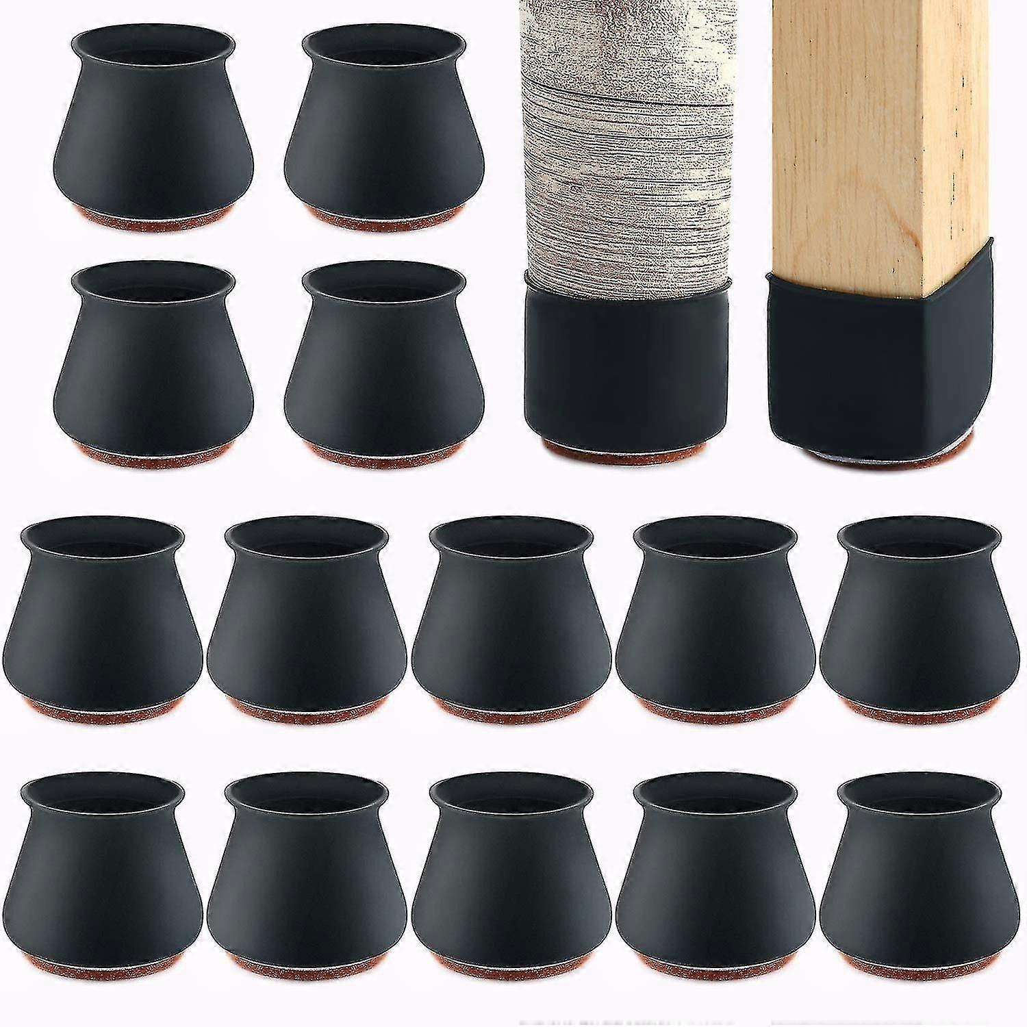 Silikonowe ochraniacze nóg na krzesła z filcem do podłóg z twardego drewna 24 szt