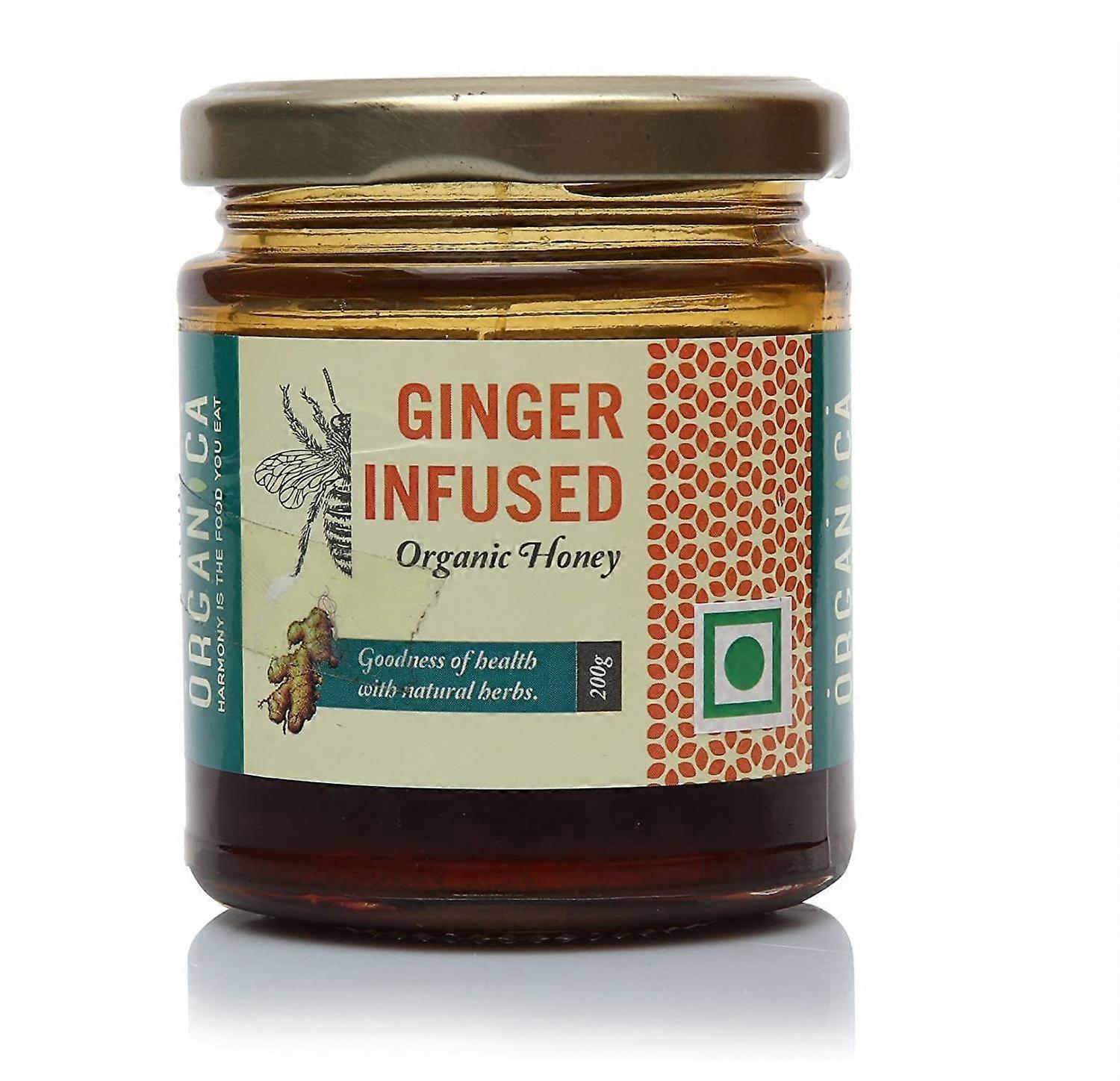 Натуральный Мед с Имбирем (200 г), Ginger Infused Organic Honey,  Organica