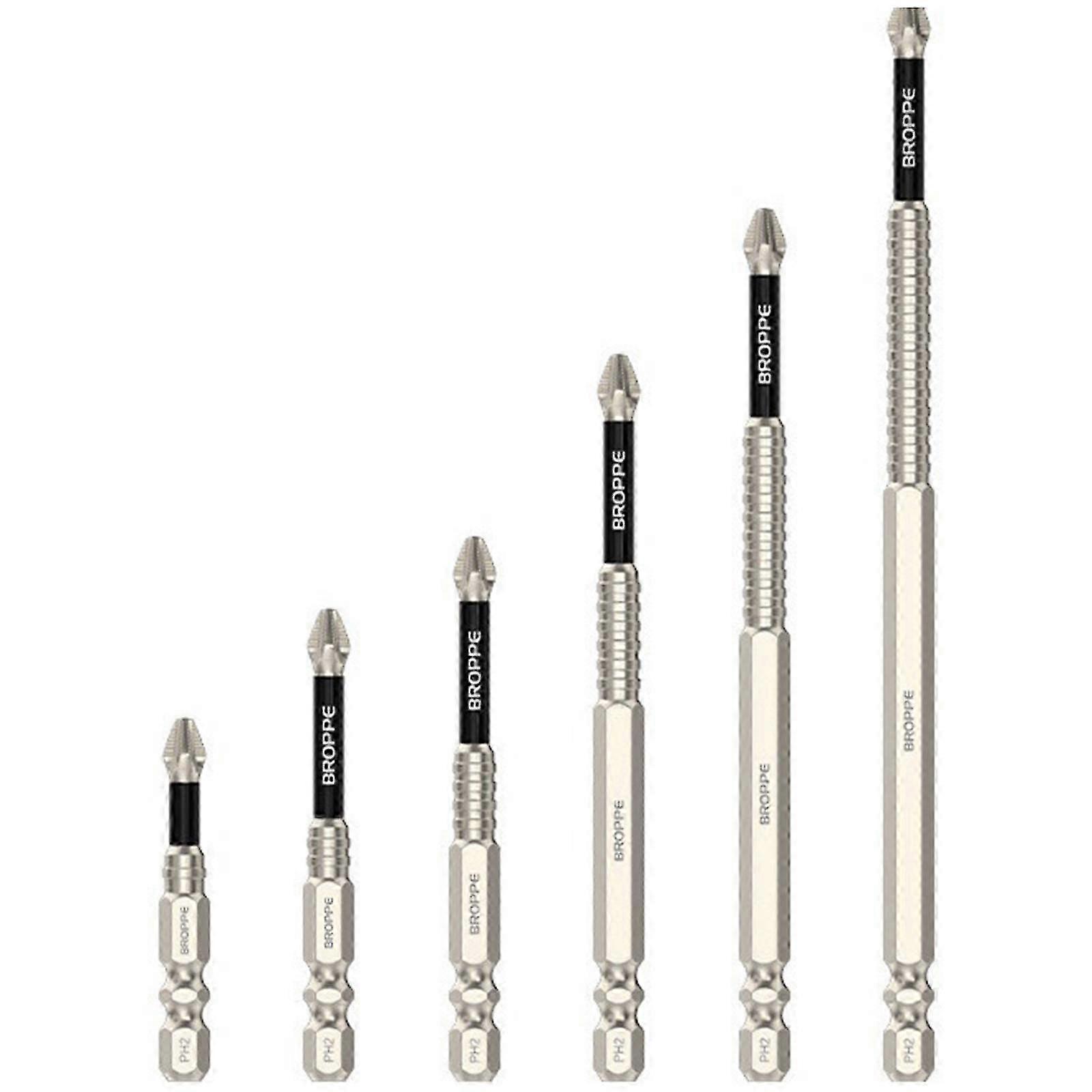 6Pcs K5 Impact Antislip Screwdriver Bits 1/4inch Hex Shank Magnetic Tips Crossing Screwdriver Bits Set Impact Bit Edition 1114