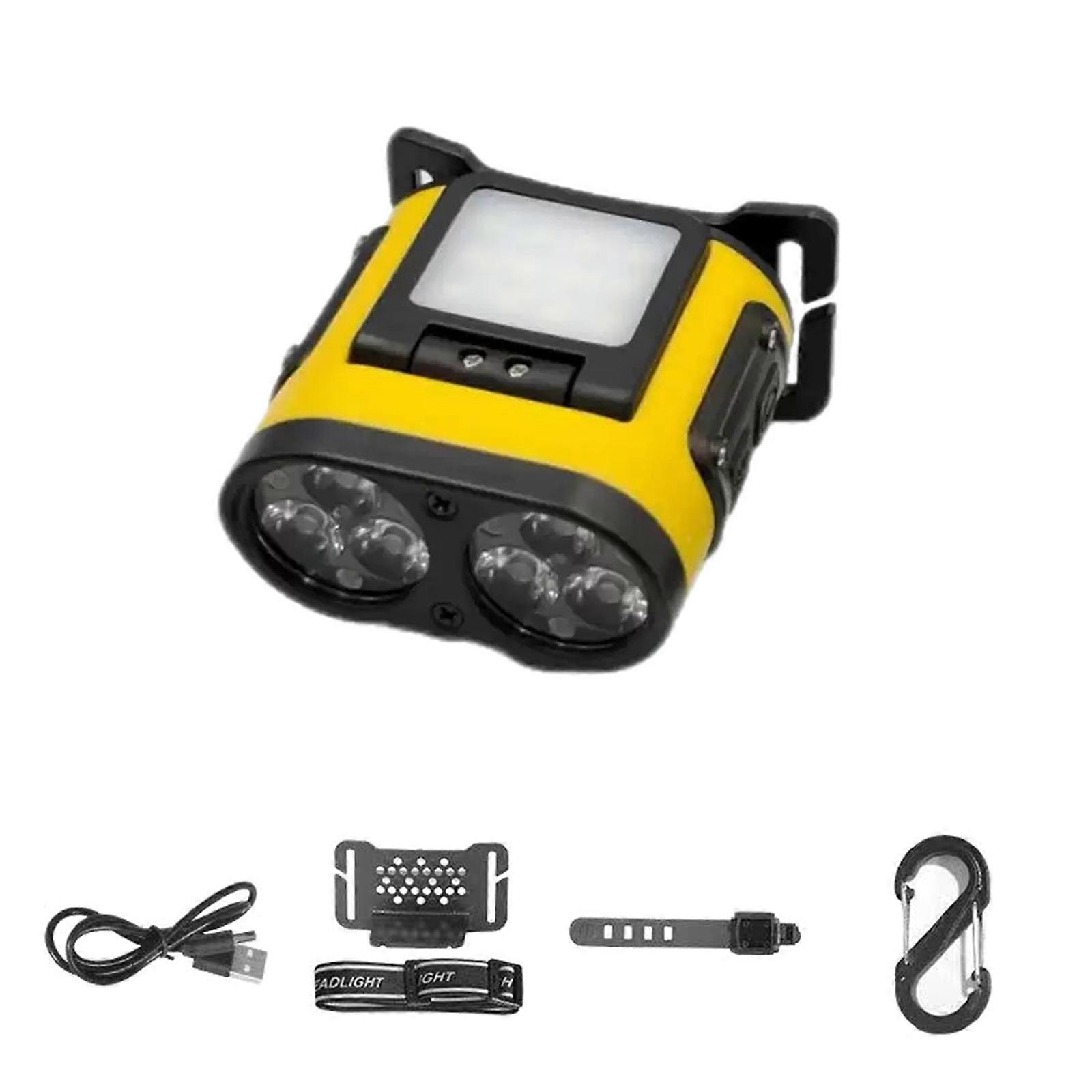 Adjustable LED Hat Flashlight Rechargeable LED Head Flashlight Motion Sensor Induction Headlamp for Emergency Work Multicolor