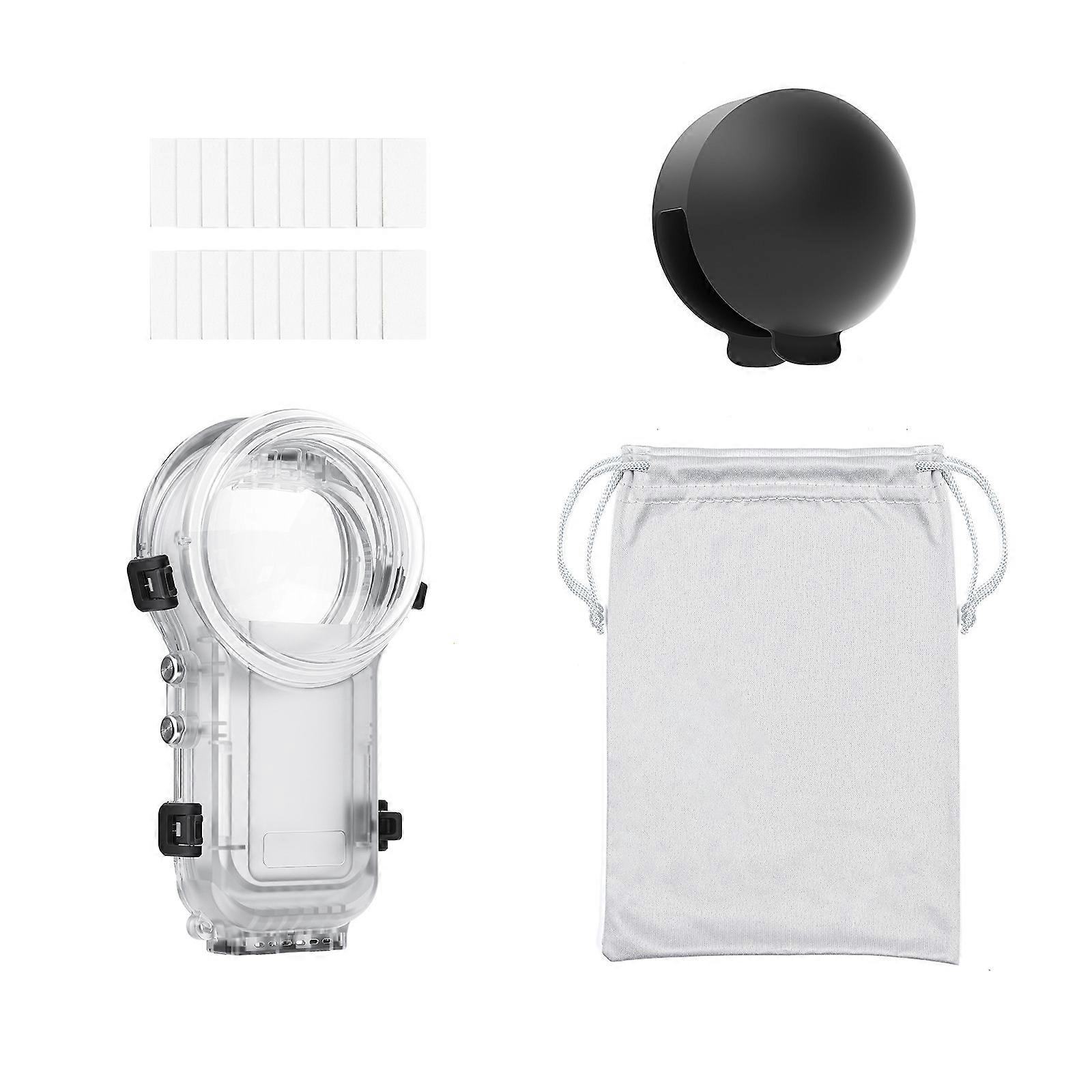 Scratch Resistant 360 Camera Waterproof Case With Lens Protector Fog Insert Tool Mounting Profile PC Material Multicolor