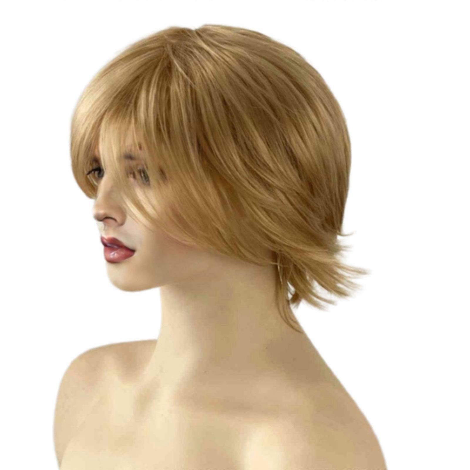 Natural Look Synthetic Short Blonde Wigs For Men Breathable Net Lightweight Daily Use Multicolor