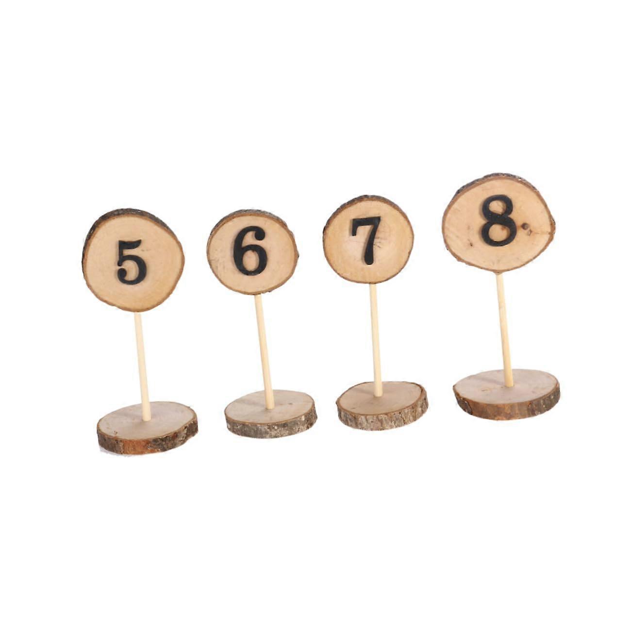 Rustic Wooden Table Numbers with Base Holders for Wedding Reception Banquet Party Events