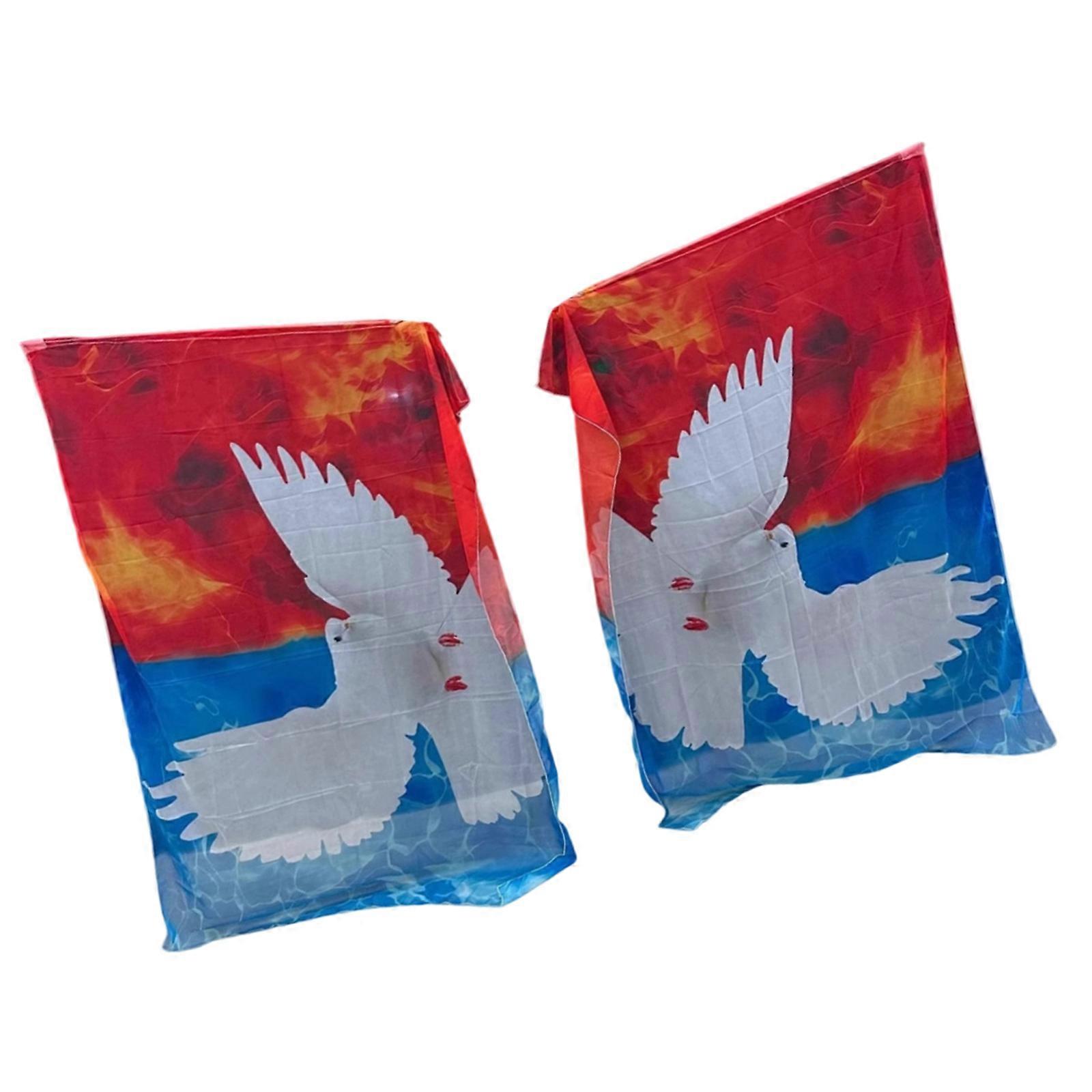 Multifunctional Anti Wrinkle Chiffons Banners Features Doves Silhouettes For Creative Studios And Event Multicolor