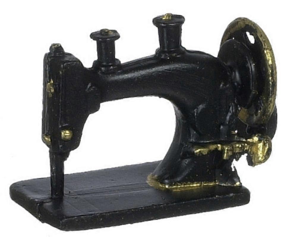Dolls House Miniature Accessory Black Old Fashioned Sewing Machine