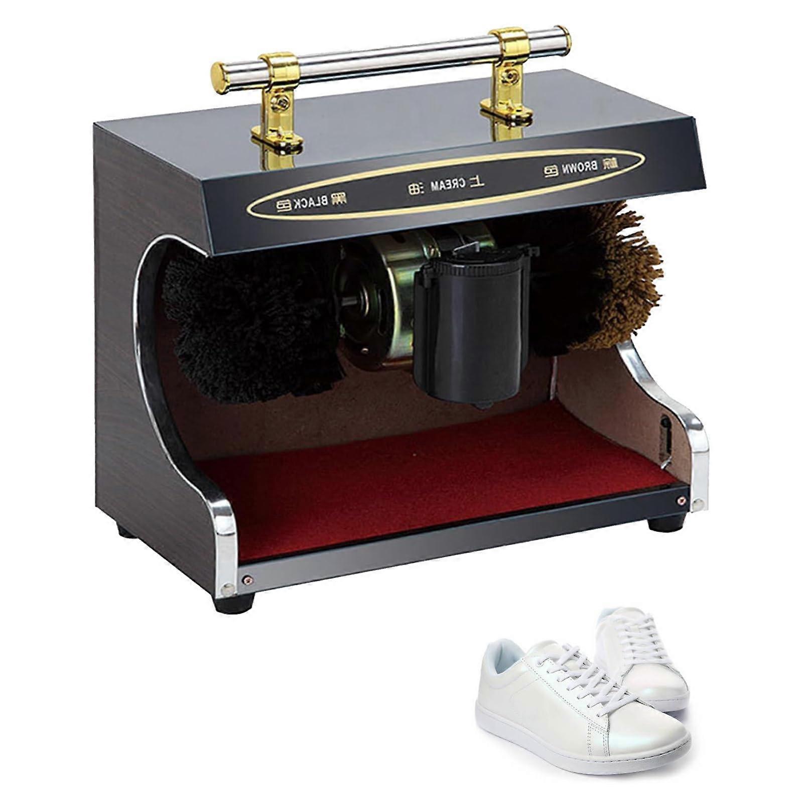Automatic Shoe Polishing Machine with Sensor, Electric Titanium Finish for Public and Commercial Use (B)
