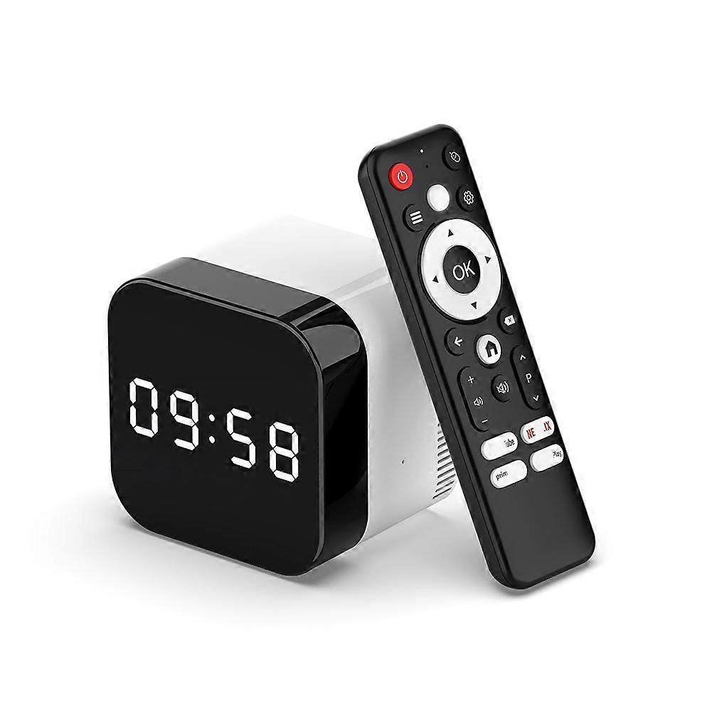 H96 Clock TV Video Box Decoding Android14 Support 8K Wifi6 Media Player TV Receiver BT5.0 Voice Remote TV Boxs UK Plug