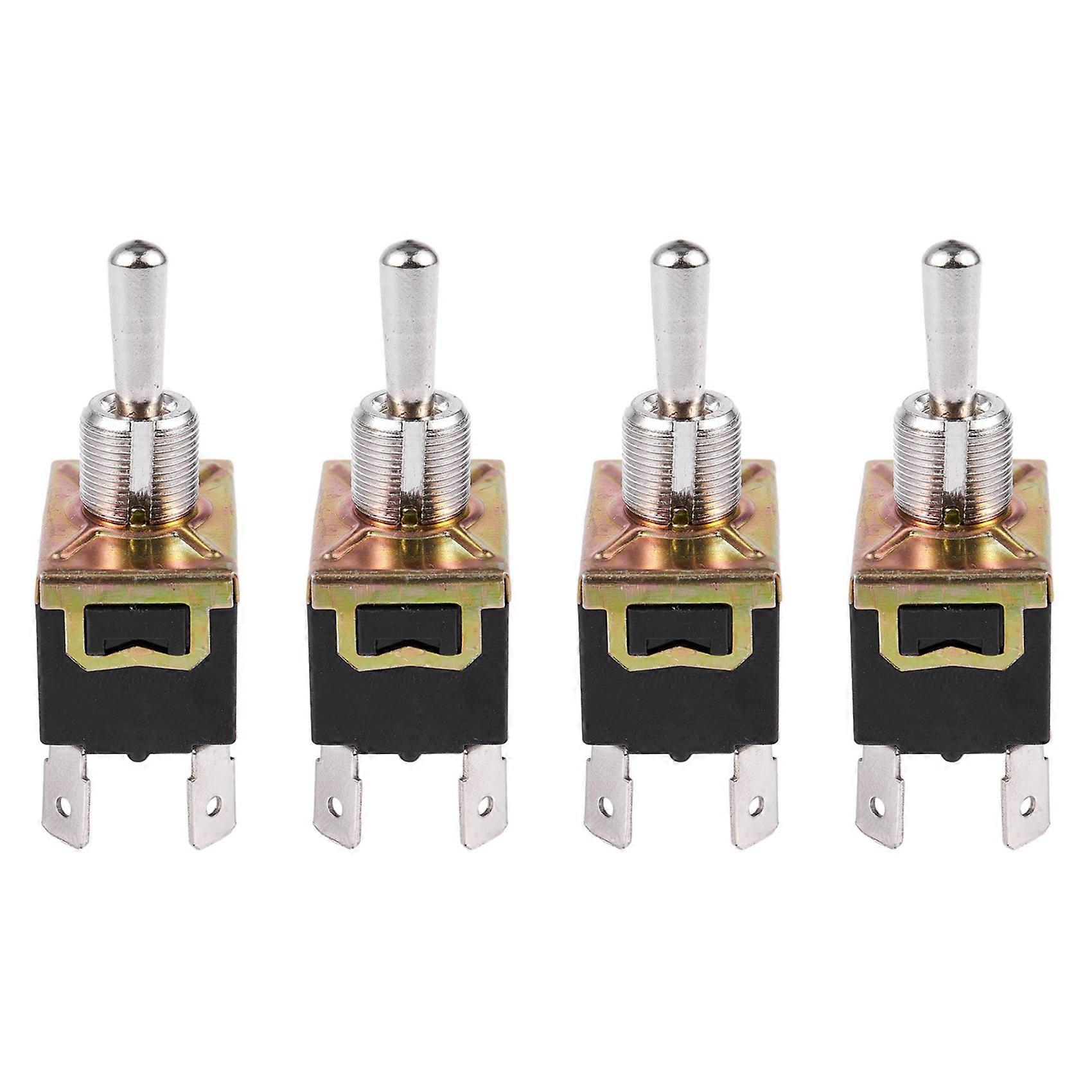4X AC 250V/10A 125V/15A DPDT 3 Position ON/OFF/ON 6 Pins Toggle Switch Black+Silver