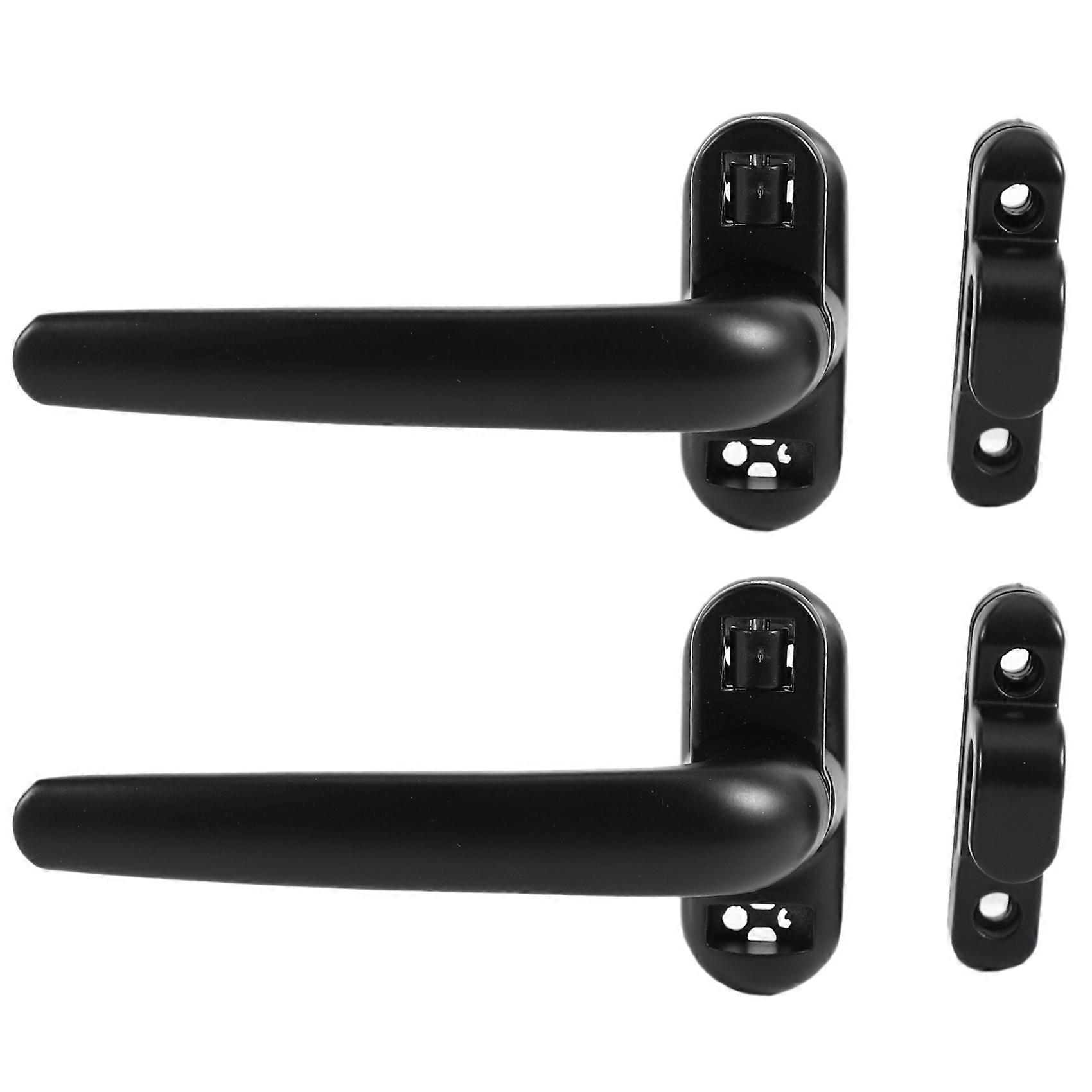 2X Door and Window Handle Lock Casement Window Lock Wheel Handle Black