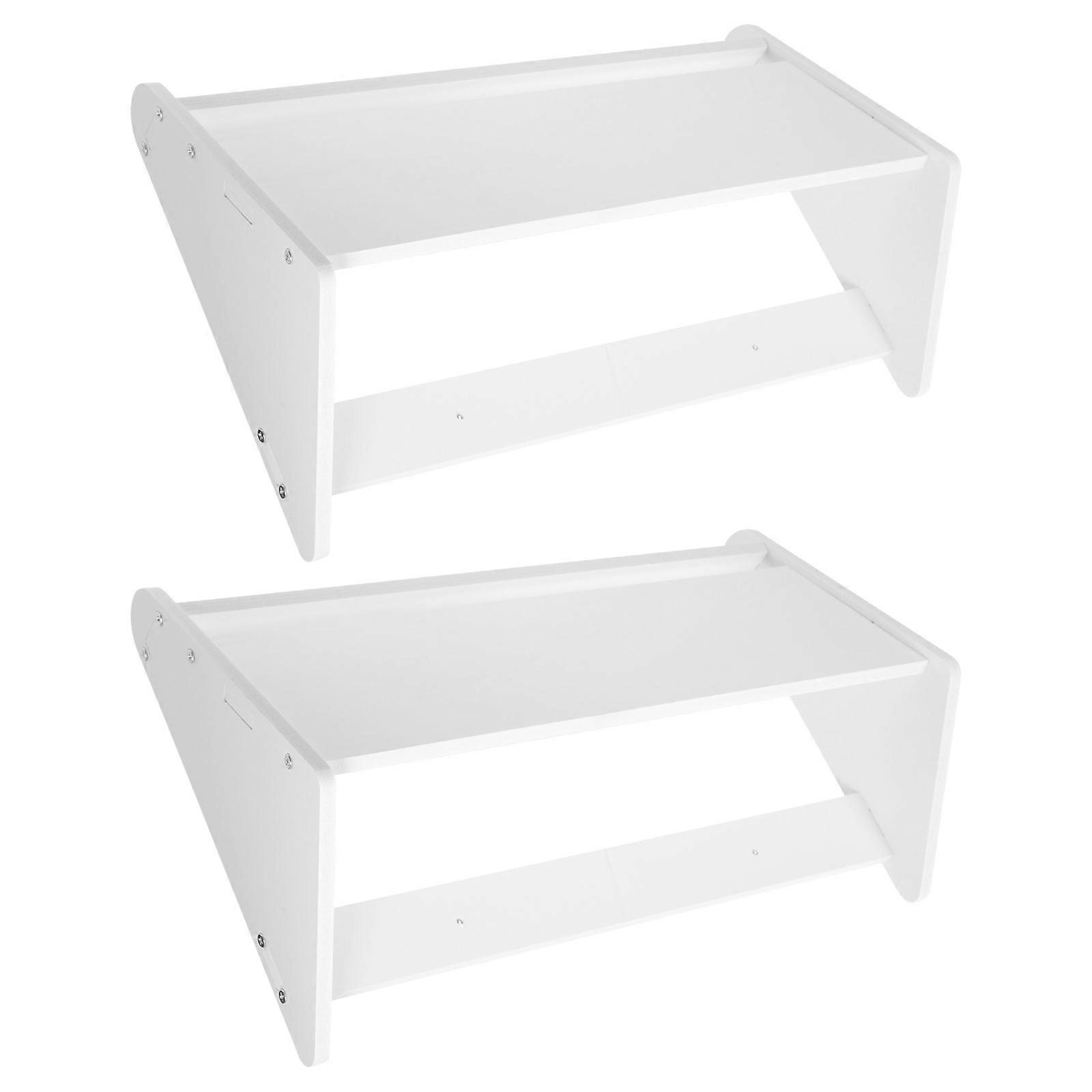 White Back Door Shoe Shelf Slipper Rack for Storage 2Pcs Wall Mounted PVC
