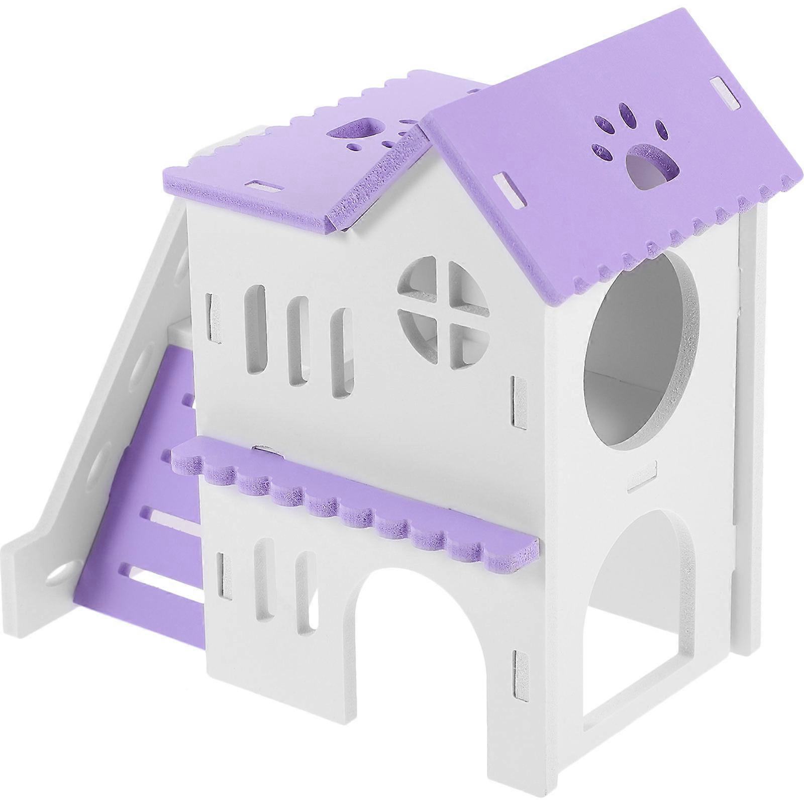 Guinea Pig Hideout House for Hamsters 1Set Double-Deck Hideout Villa