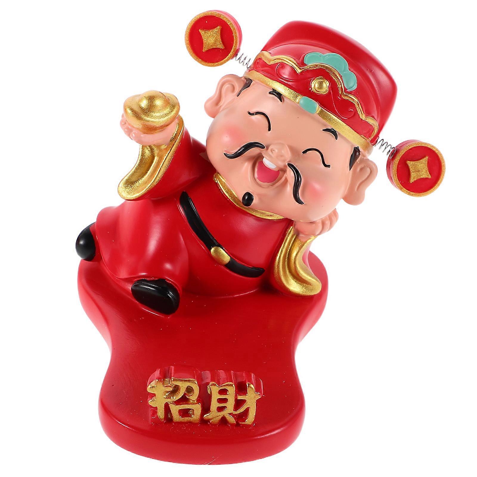 God of Wealth Statue Decoration Mini Resin Statue for Car Dashboard