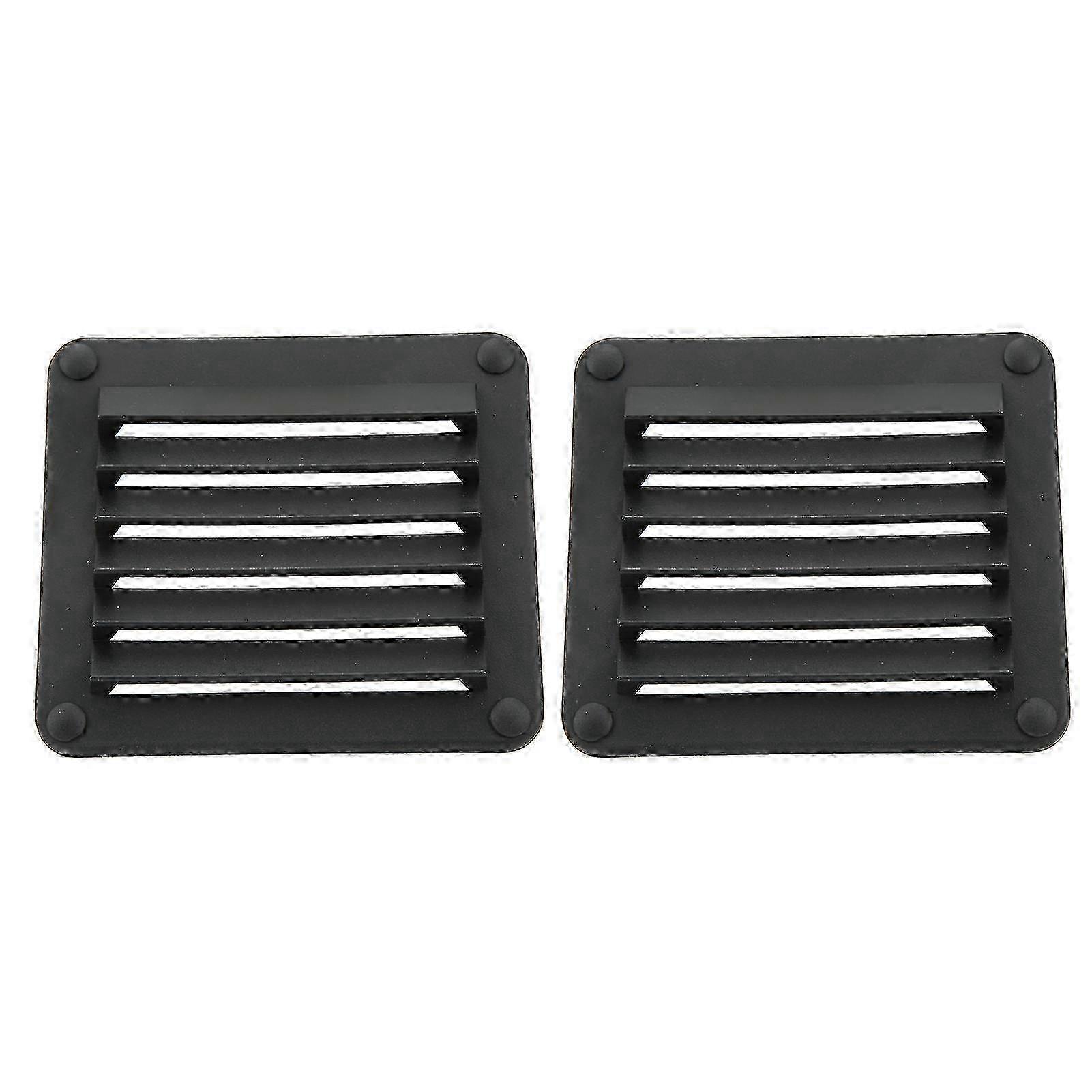 x 2pcs Air Vent Ventilation Opening Side Exhaust Port Rectangular Ventilation Opening Black