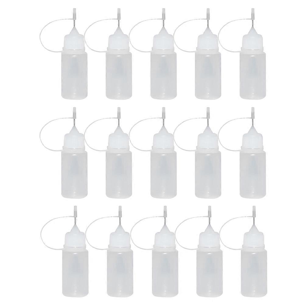 15Pcs Glue Bottles 30 ML Precision Applicator for DIY Crafts Plastic Squeeze White